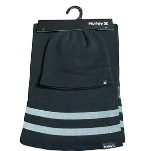 Hurley Beanie and Scarf Set Black/Gray